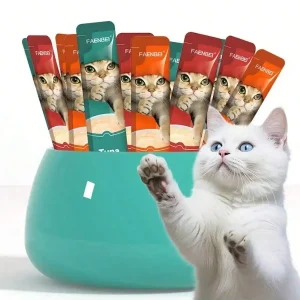 Pet Snacks, Assorted Lickable & Squeezable Cat Treats, Chicken Egg Yolk/Salmon Krill/Tuna Mussels, 0.52 Oz Pouches,